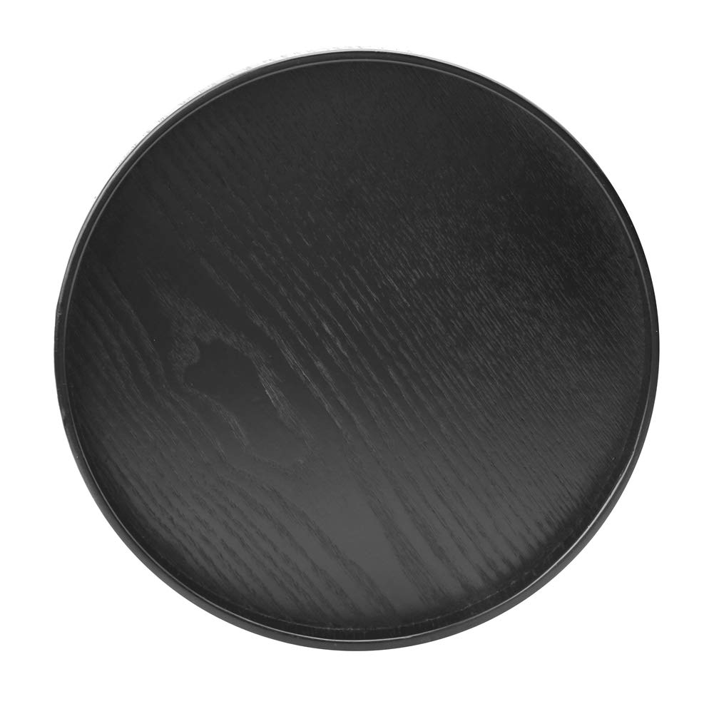 Shanrya 9.4 x 9.4 x 1 Inch Black Wooden Tea Tray - Elegant Serving Plate for Tea, Coffee, Snacks - Perfect for Home, Restaurant & Hotel Use (24cm, Black)
