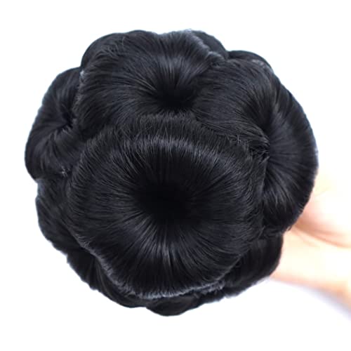 Samyak Women's Hair Bun Clip with Artificial Synthetic Hair Extension - Natural Brown Color | Perfect for Parties, Weddings & Everyday Hairstyles