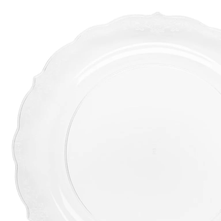 Elegant Clear Plastic Plates - 120 Pack of 7.5