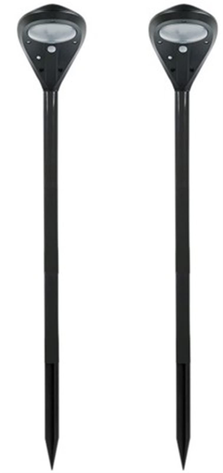 2 Pack Solar Garden Lights Outdoor - Waterproof LED Solar Post Lights for Lawn, Pathway, Yard, Patio & Driveway Decor | Solar Bollard Lights with Spike for Easy Installation & Security Lighting