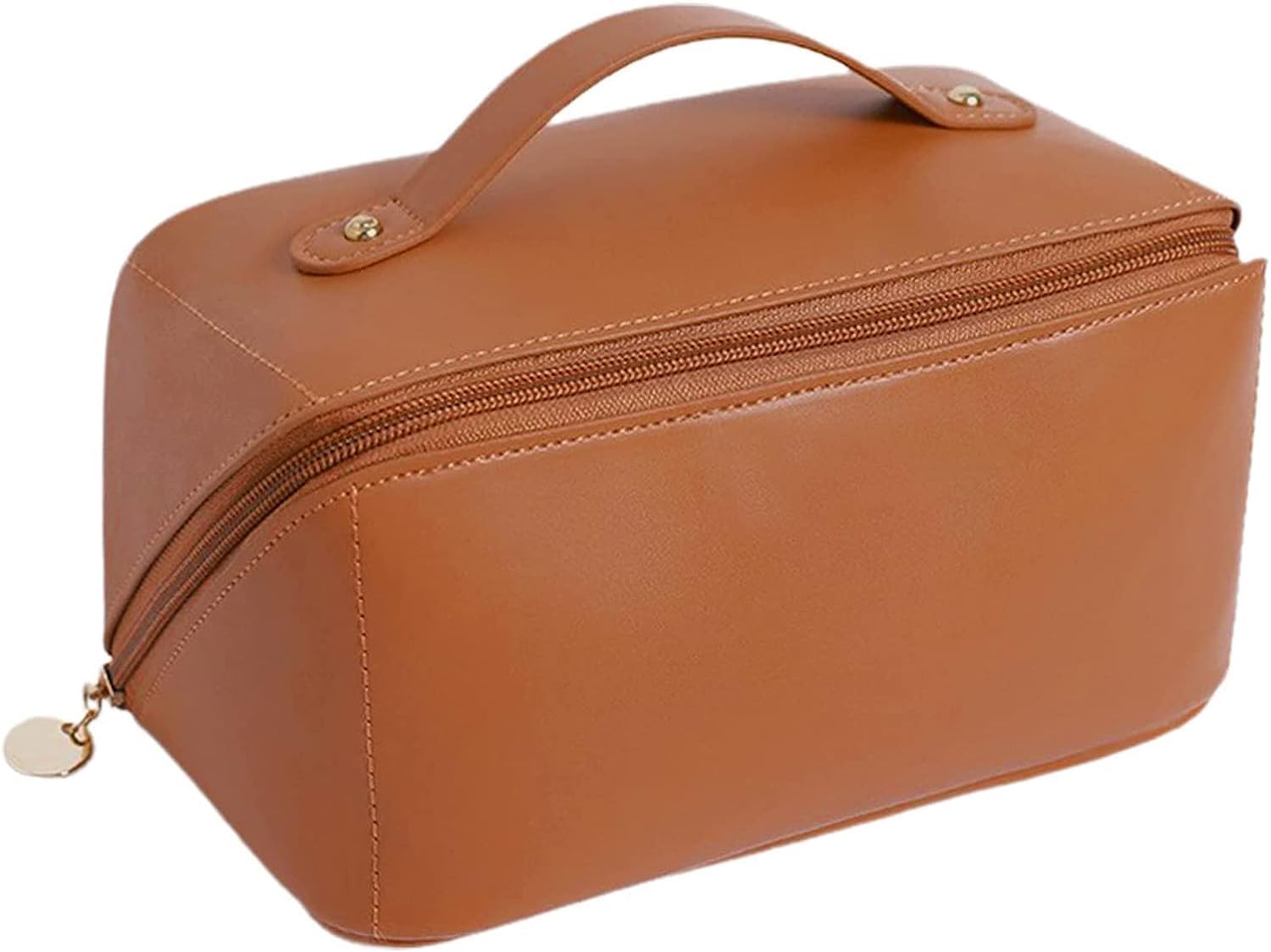 Large Capacity Waterproof PU Leather Makeup Bag for Women - Travel Cosmetic Organizer, Portable Toiletry Bag for Makeup Brushes & Cosmetics - Perfect for Travel, Gym & Daily Use