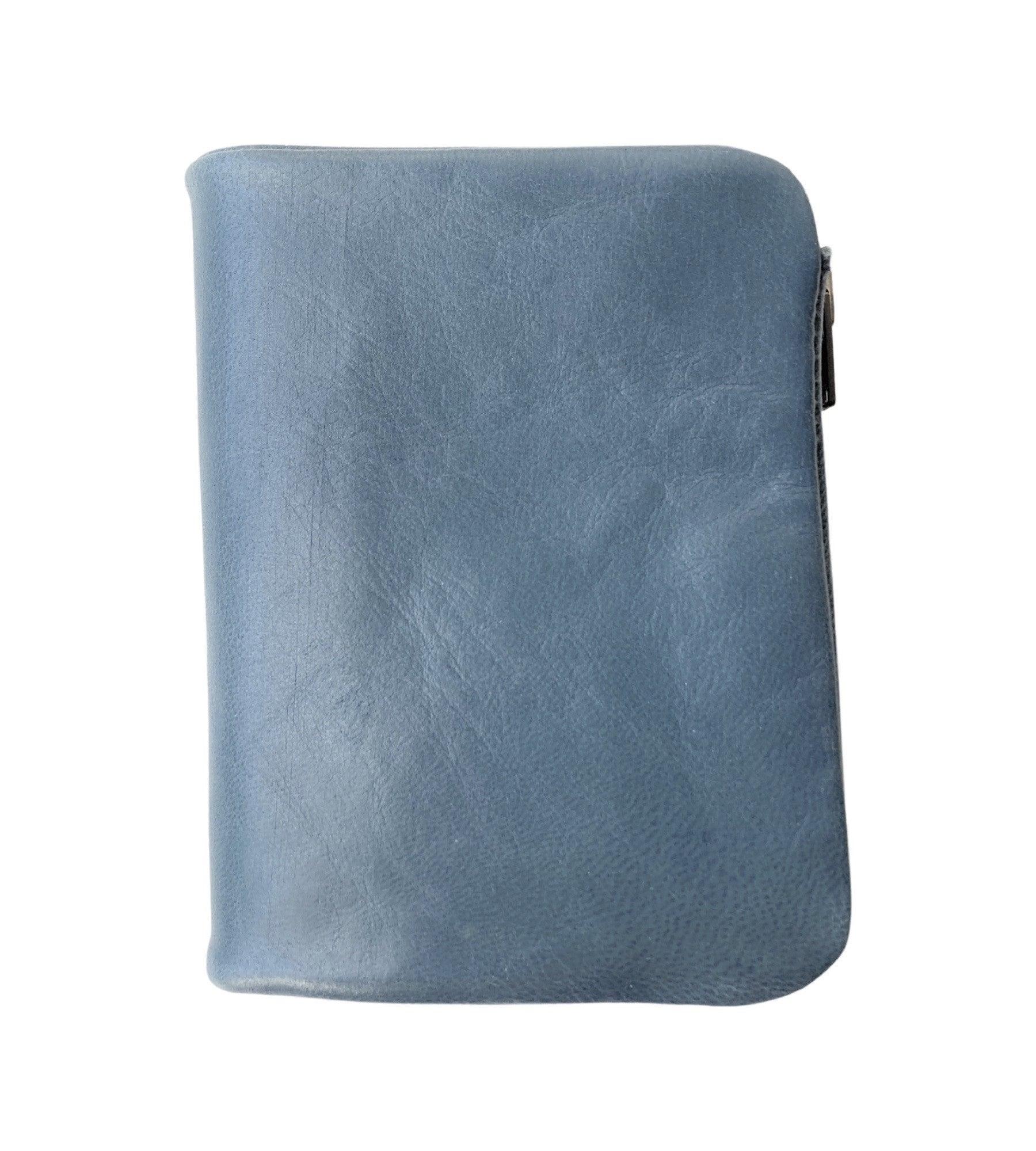 Marcel Wallet for Women & Men - Blue Jean Genuine Leather Slim Minimalist RFID Blocking - Perfect for Travel, Business & Everyday Use