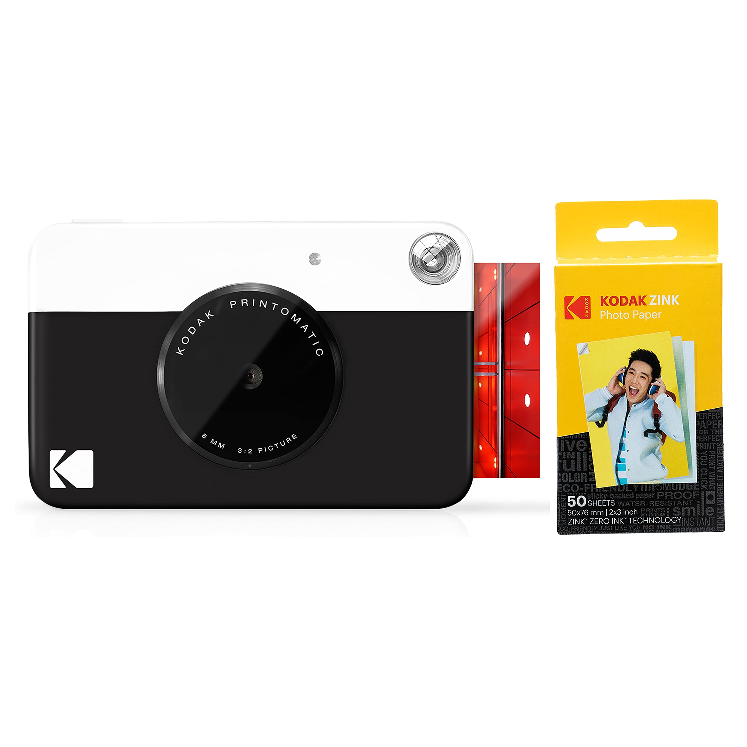KODAK PRINTOMATIC Digital Instant Print Camera with 50 Sheets Zink Photo Paper - Portable Instant Camera for Travel, Parties, Birthdays & Family Memories