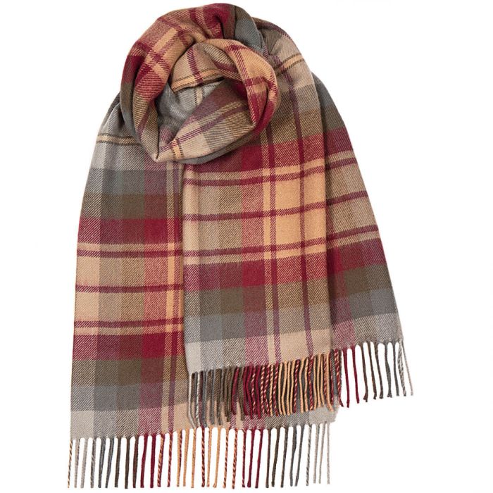Bobbie Auld Scotland Tartan Lambswool Stole - Warm & Soft Scottish Wool Wrap for Women, Perfect for Winter, Weddings & Formal Events