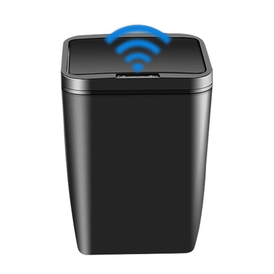 JLDN 12L Automatic Motion Sensor Trash Can - Touchless Kitchen Garbage Bin with Lid, Adjustable Height, Black | Ideal for Home, Office, and Commercial Use