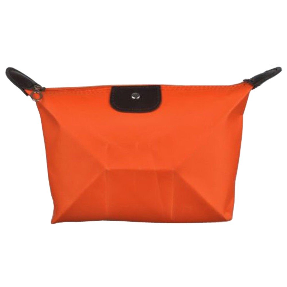 Futaba Fashion Travel Cosmetic Bag for Women - Waterproof Makeup Organizer with Zipper, Orange (Perfect for Airplane Carry-on, Gym & Vacation Essentials)
