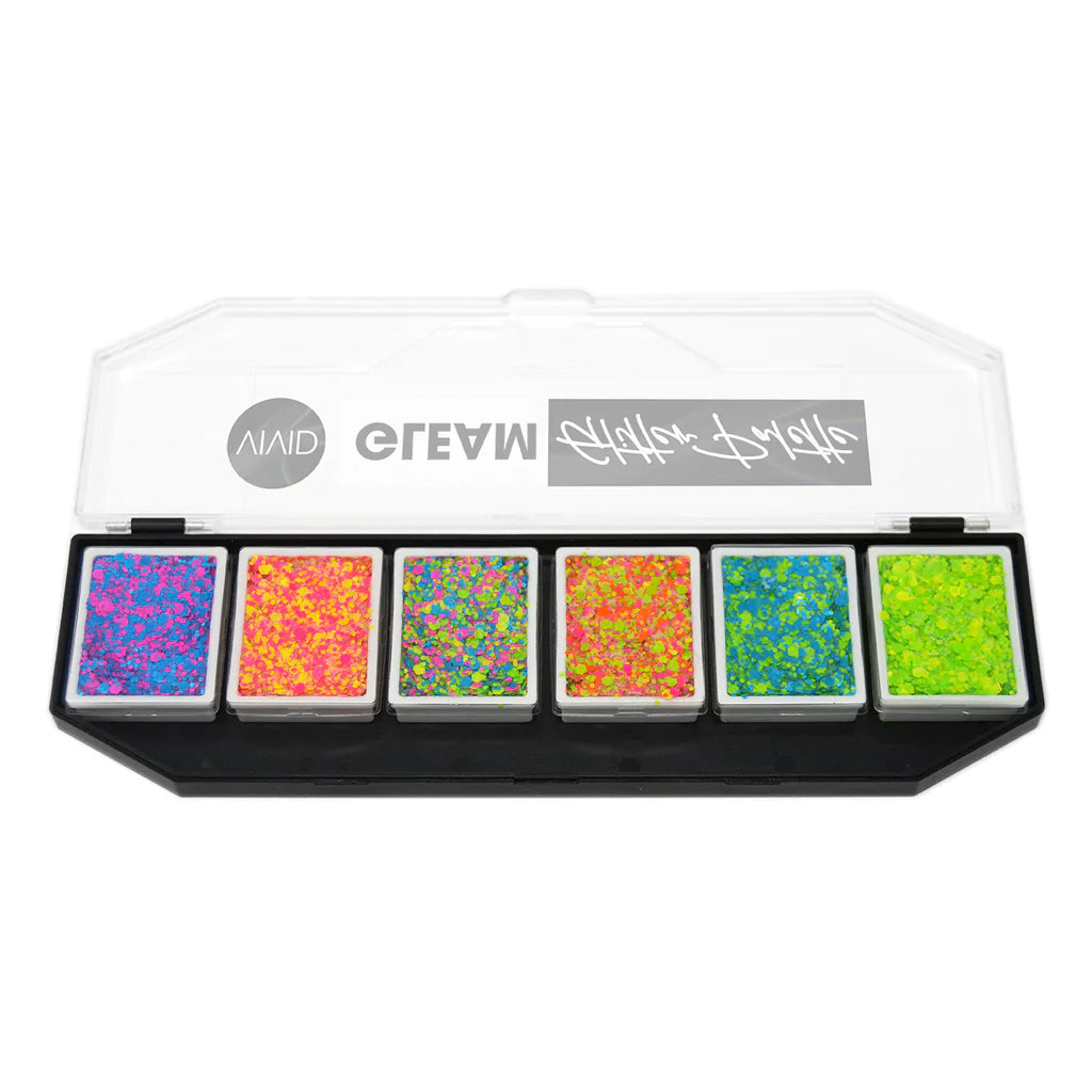 Galactic UV Gleam Glitter Cream Palette - Vibrant Eye & Face Makeup for Parties, Festivals & Cosplay | Long-Lasting Shimmer & Sparkle