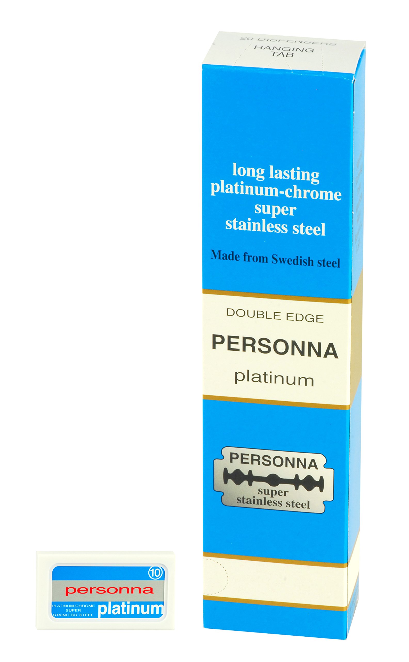 200 Pack Personna Blue Double Edge Razor Blades - Premium Stainless Steel Shaving Blades for Men - Smooth & Comfortable Shave - Ideal for Safety Razors, Barber Shops & Home Grooming