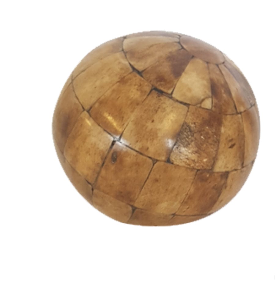 Antique Finish Bone Ball - Durable Dog Chew Toy for Aggressive Chewers, Natural Teething Relief for Puppies & Adult Dogs - Perfect for Indoor & Outdoor Play, Training Rewards, and Dental Health
