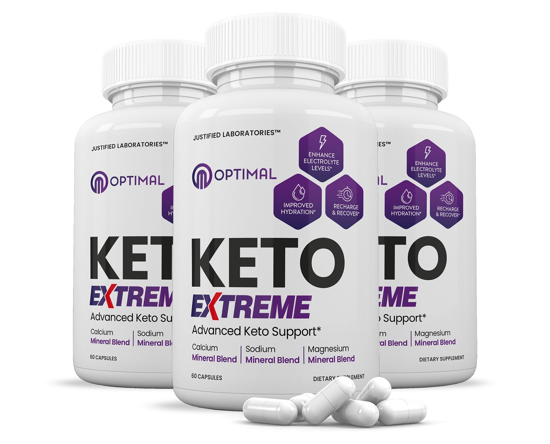 Optimal Keto Extreme Pills 1675MG (3 Pack) - New & Improved Formula with Apple Cider Vinegar, Extra Virgin Olive Oil Powder & Green Tea Leaf Extract - 180 Capsules - Supports Weight Loss & Energy Boost - Perfect for Ketogenic Diet & Intermittent Fasting