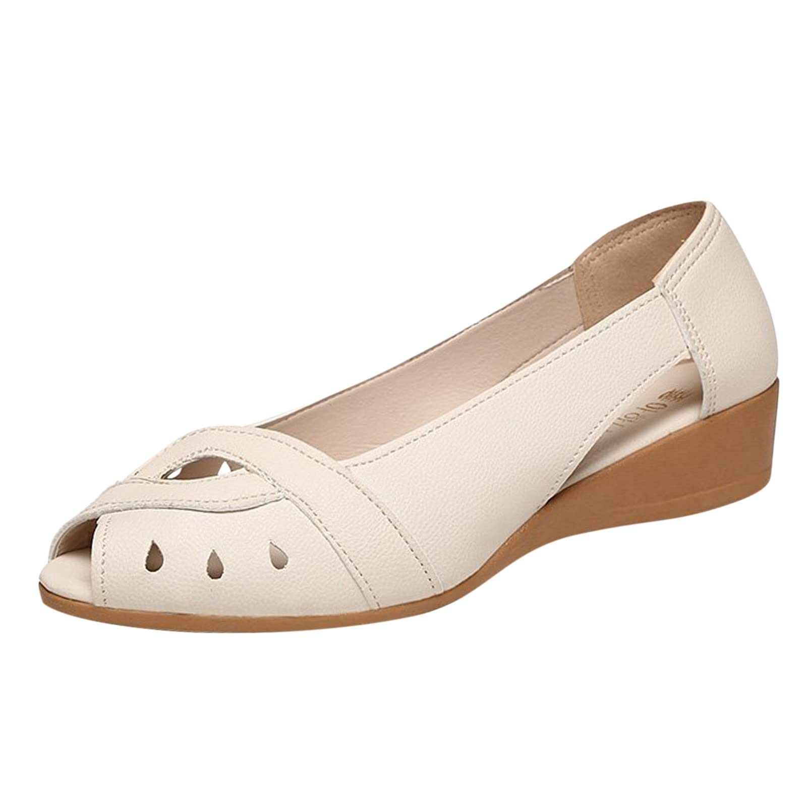 Women's Slip-On Loafers - Comfortable Casual Sneakers for Spring & Summer | Flat Soft Sole, Wedge & Fish Mouth Design | Fashionable Shoes for Everyday Wear, Office & Travel
