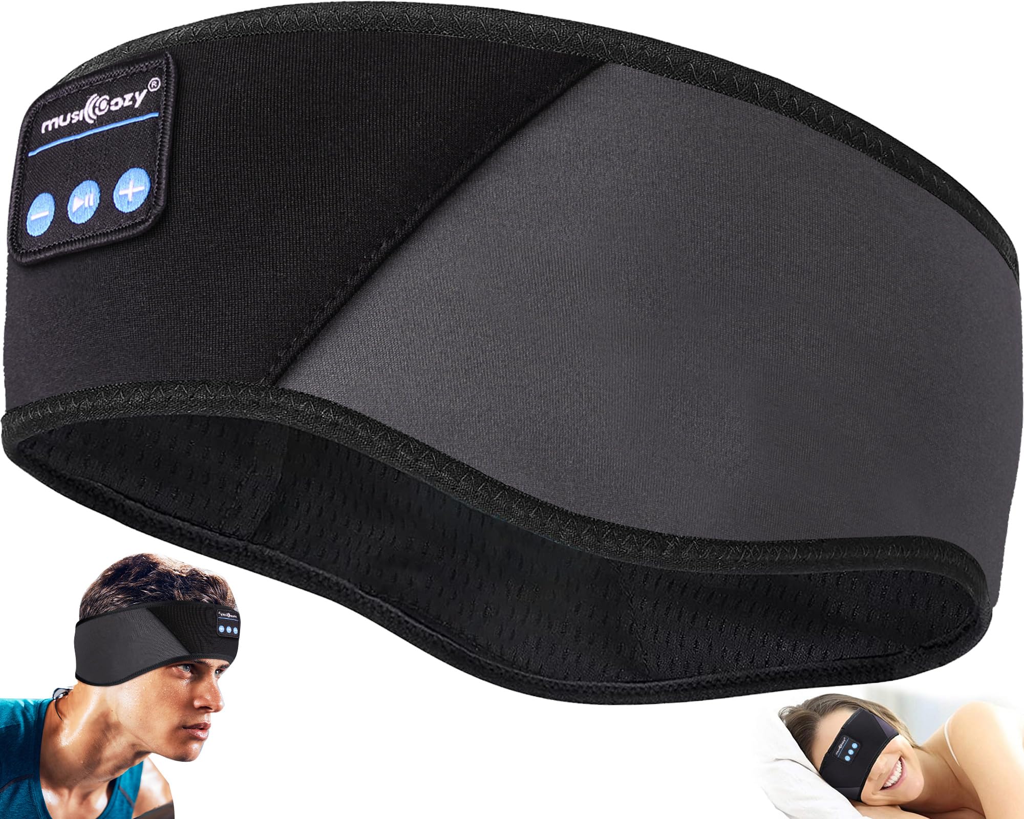 MusiCozy Bluetooth 5.4 Sleep Headphones Headband - Wireless Music Earphones & Sleeping Eye Mask for Women, Perfect for Sleeping, Yoga, Running & Workouts - Ideal Gift for Mom & Tech Lovers