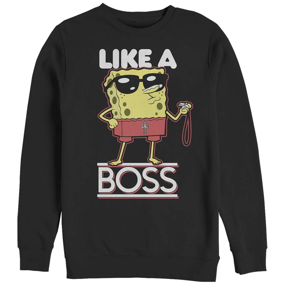 SpongeBob SquarePants 'Like A Boss' Women's Graphic Sweatshirt - Funny Cartoon Pullover for Casual Wear, Lounge & Fan Gifts