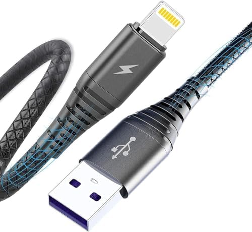 Cabepow 6FT MFi Certified Lightning Cable - Fast Charging & High Speed Data Sync for iPhone 14/13/12/11 Pro Max/XS/XR/X/8/7/6 Plus/SE & iPad - 2 Pack - Perfect for Home, Office & Travel Charging