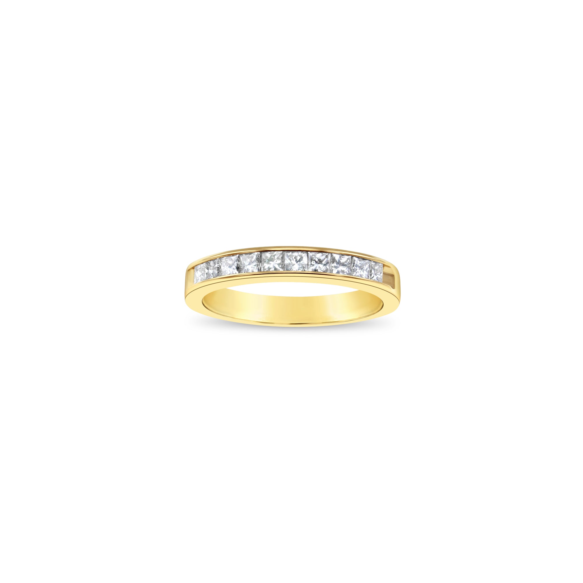 0.50 Carat Princess Cut Diamond Wedding Band in 14K Yellow Gold - Perfect for Engagement Rings, Anniversary Gifts & Bridal Jewelry