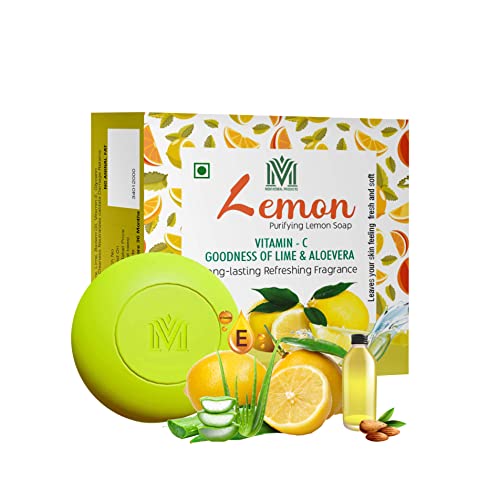 MDM Herbal Lemon Honey Lime Soap Bar 100g (Pack of 5) - 500g Total | Natural Moisturizing & Refreshing Body Soap for Soft Skin | Perfect for Daily Use, Shower, Bath & Gift Giving