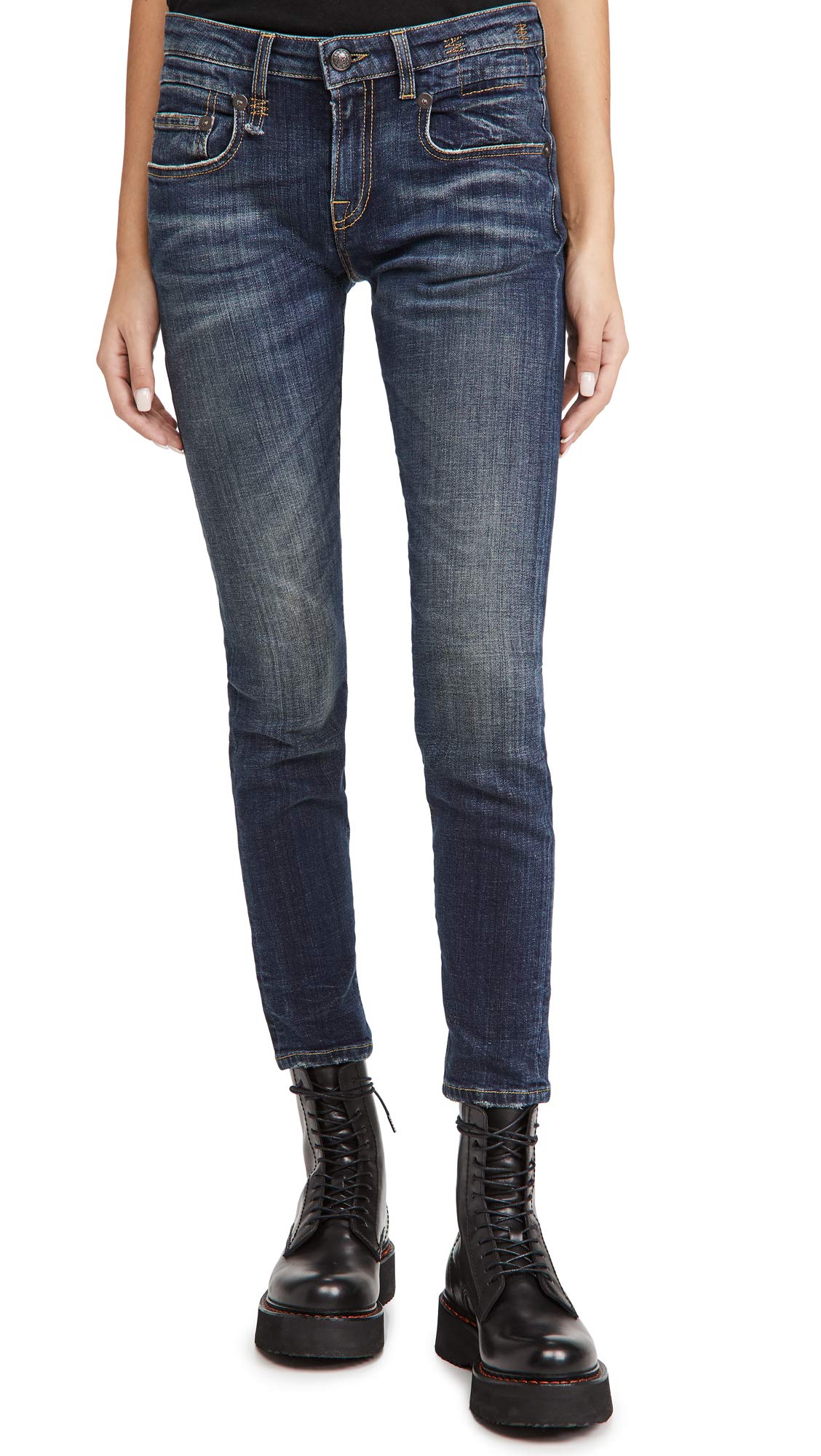 R13 Women's Boy Skinny Jeans - High Waist Stretch Denim Pants for Women | Perfect for Casual Wear, Night Out & Everyday Fashion