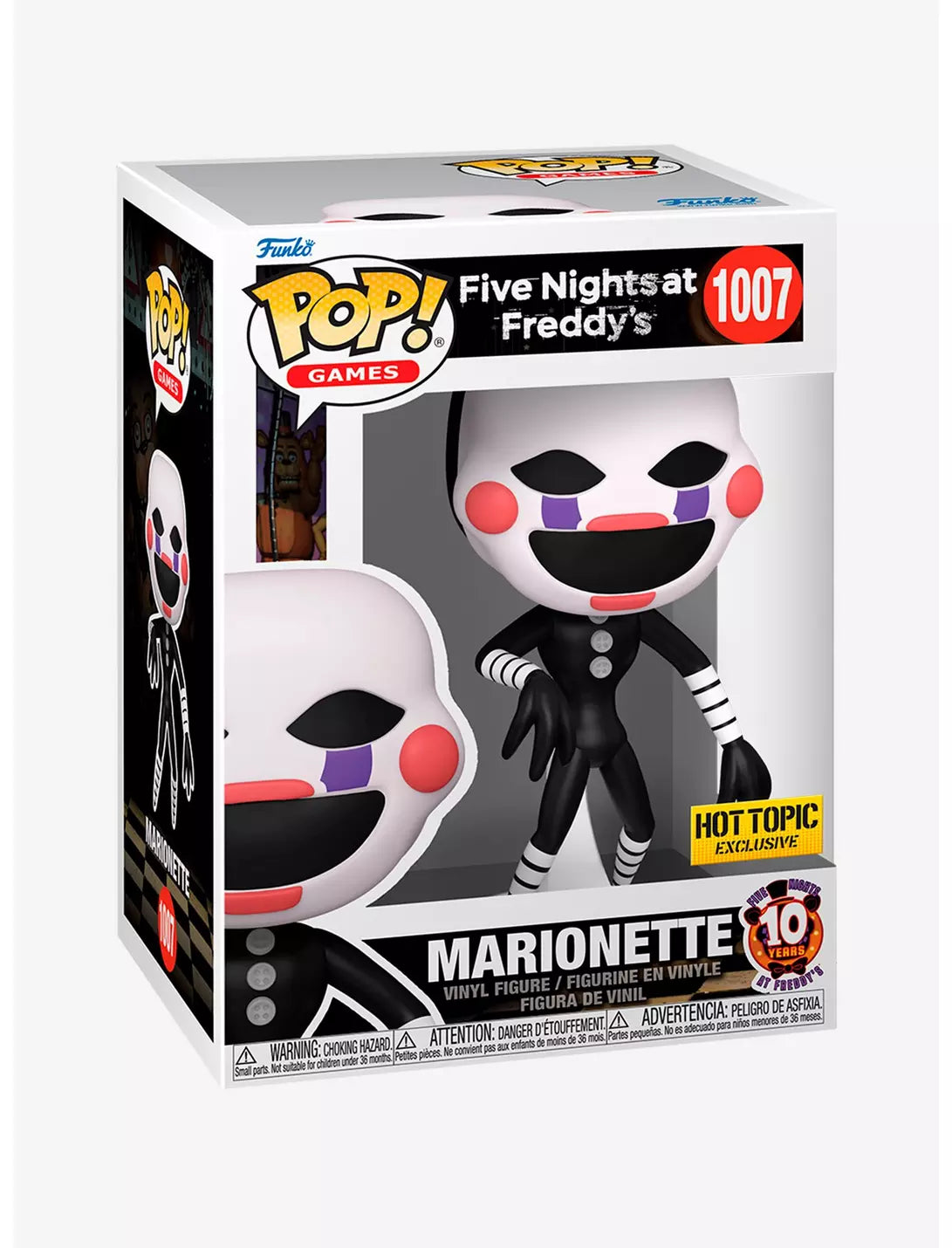 Funko Pop! Games Five Nights At Freddy's Marionette Vinyl Figure #1007 - Collectible Toy for Horror Game Fans & Office Desk Decor
