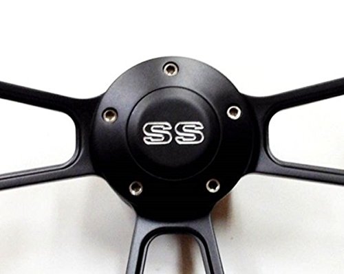 Custom Laser Engraved Black Billet Five Hole Horn Button with Chevy 