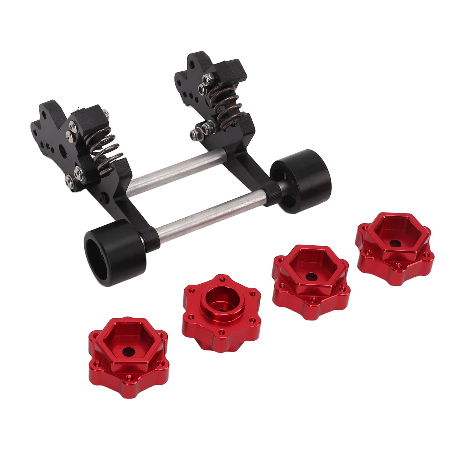 17mm Aluminum Alloy Wheelie Bar Adapter - Hex Shaft for RC Cars | Rust-Resistant & Heavy-Duty Model Car Accessories (Red) | Perfect for Stunt Racing & Off-Road RC Vehicles