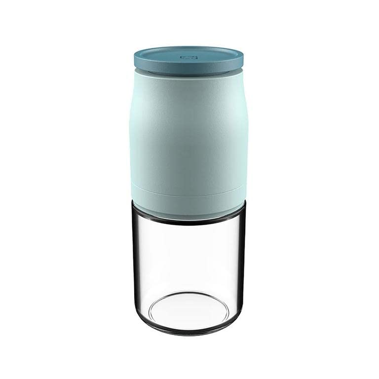 Premium Manual Salt and Pepper Grinder Set - Transparent Glass Spice Mill with Adjustable Coarseness - Perfect for Kitchen, Dining Table & Outdoor Cooking