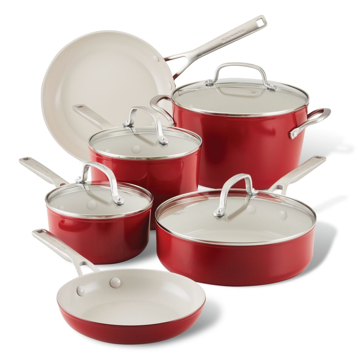 Premium Hard Anodized Ceramic Nonstick 10-Piece Cookware Set - Oven & Dishwasher Safe, Healthy Cooking for Induction, Gas & Electric Stoves - Perfect for Frying, Sautéing & Everyday Meals