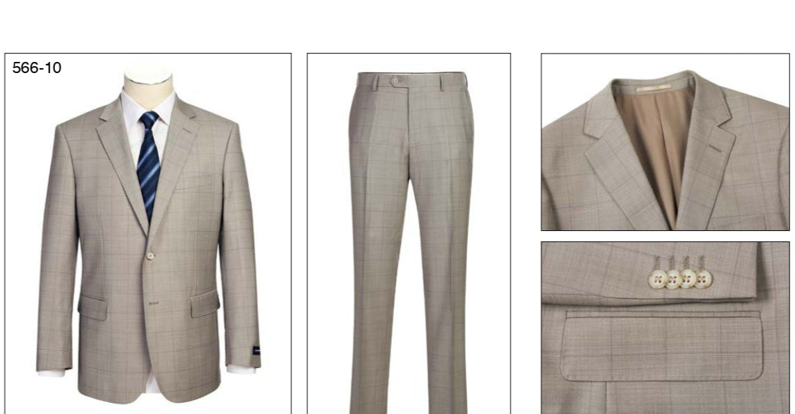 Renoir Alessandro Vitello Classic Fit Suit 566 10 - Premium Men's Business Suit for Office, Wedding & Formal Events