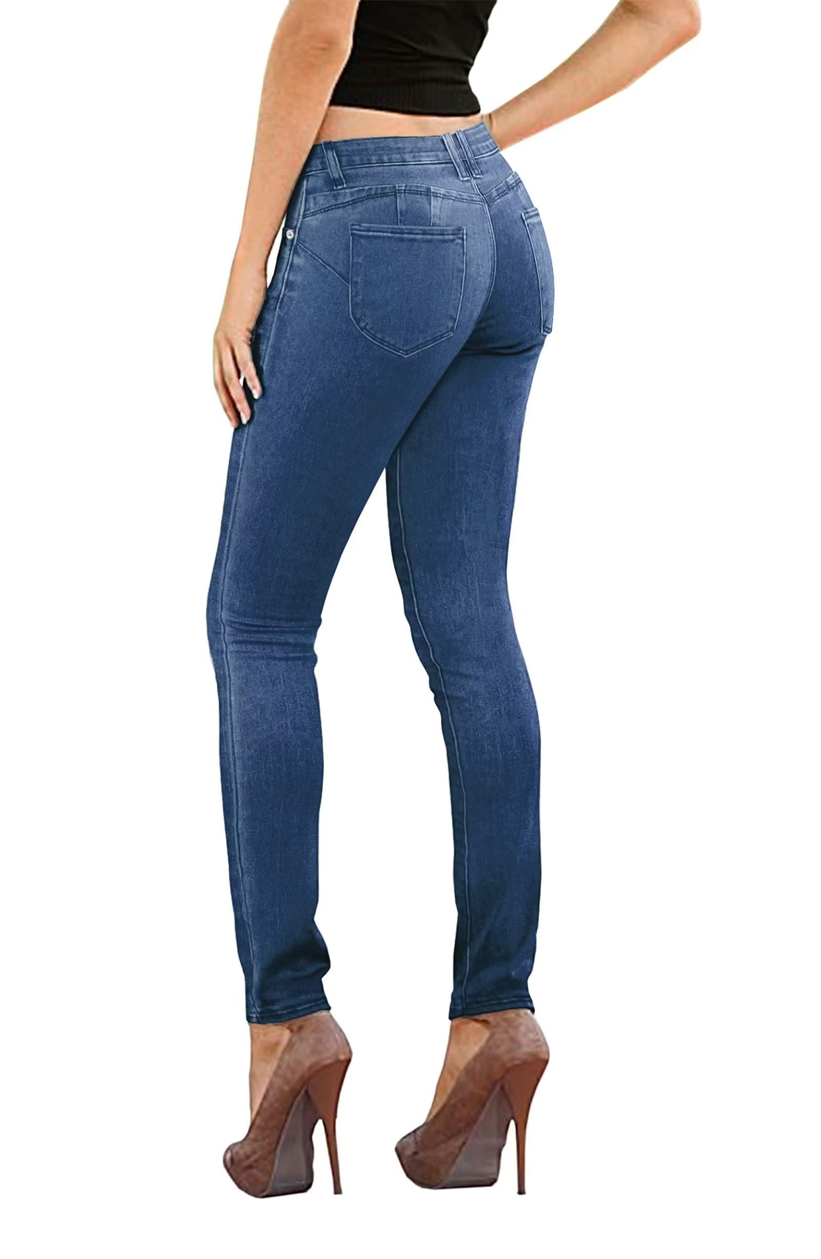 Women's Stretch Denim Skinny Yoga Jeans - Butt Lifting High Waist Hybrid Jeans for Workout & Everyday Wear