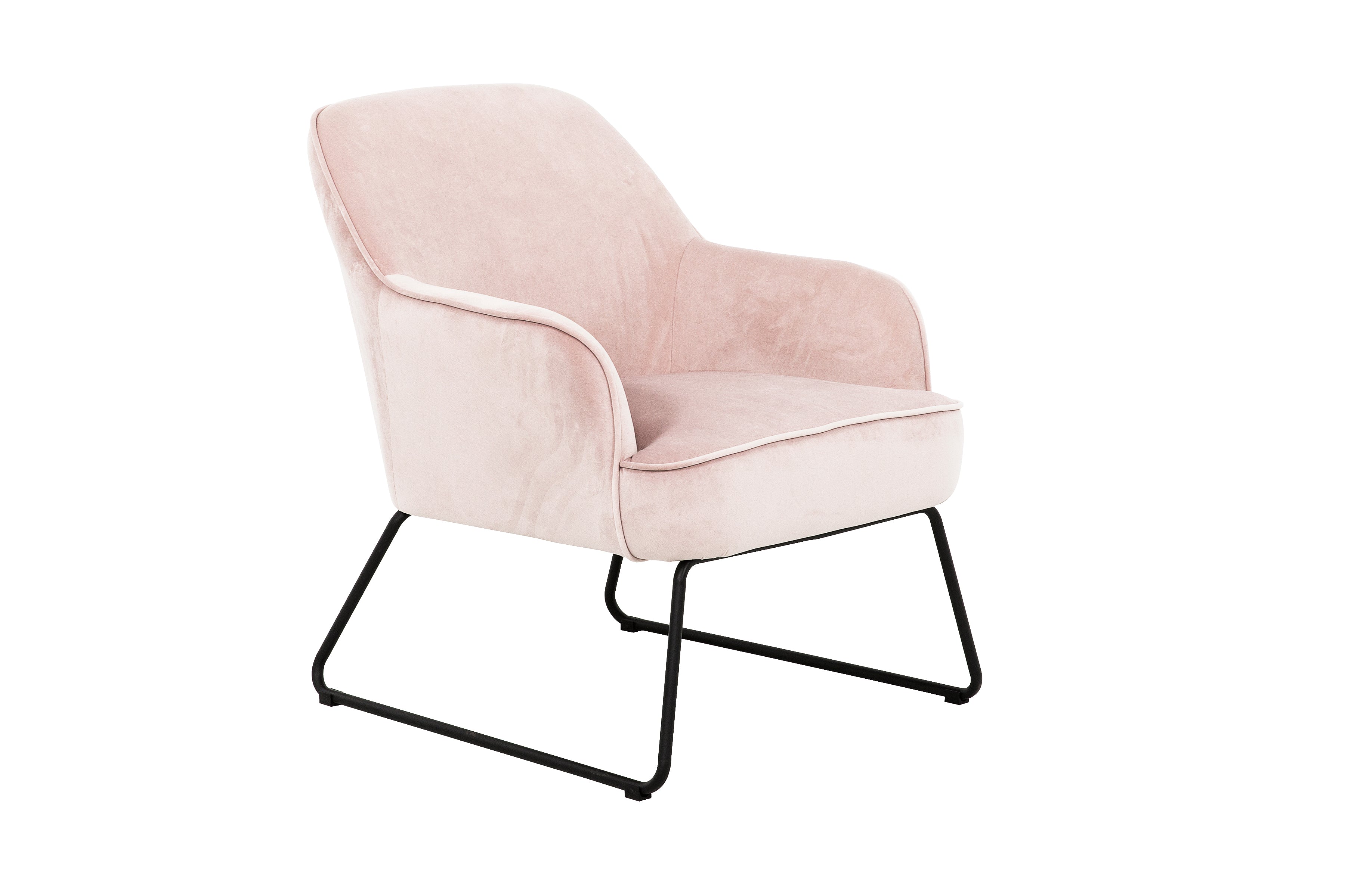 Alea Accent Chair - Modern Rose Pink Upholstered Lounge Chair for Living Room, Bedroom & Office - Comfortable Reading Chair with Sturdy Wooden Legs