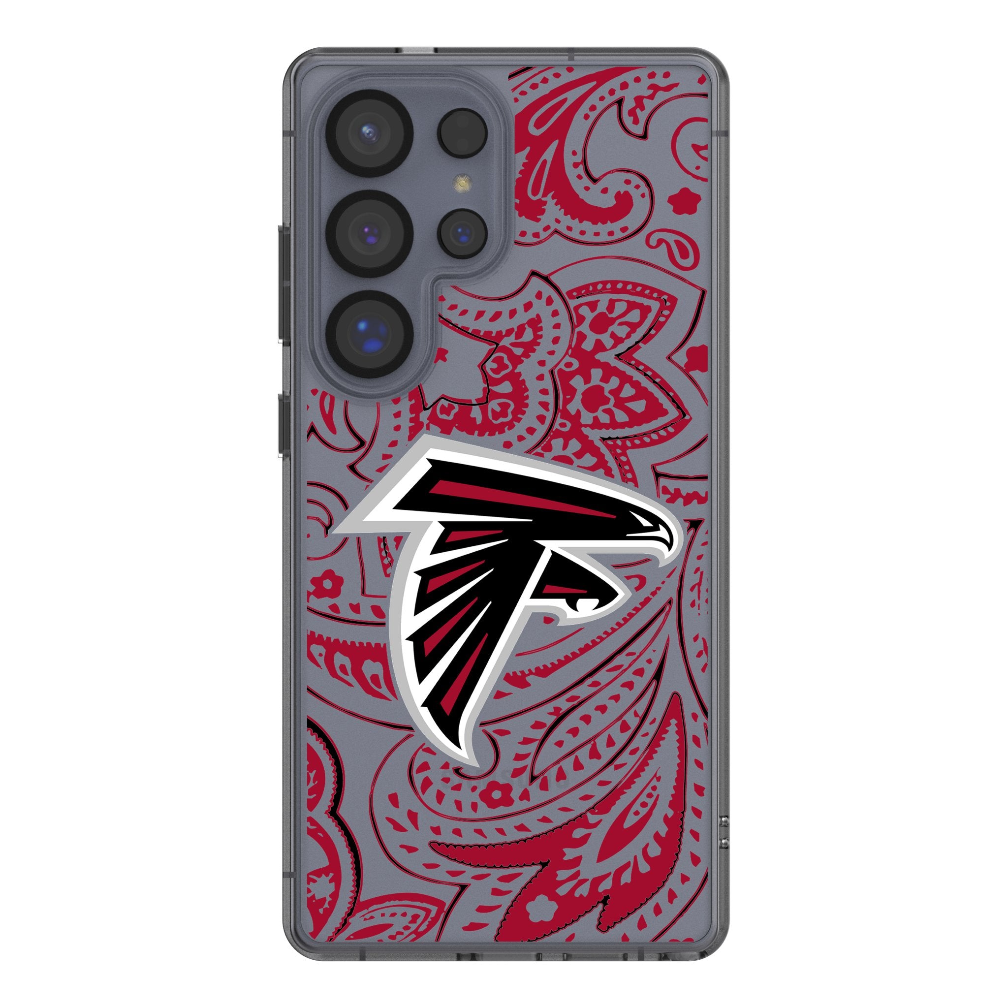 Atlanta Falcons Paisley Clear Phone Case for Samsung Galaxy S21 S22 S23 - Durable Protective Cover with Team Logo - Perfect for Game Day & Everyday Use