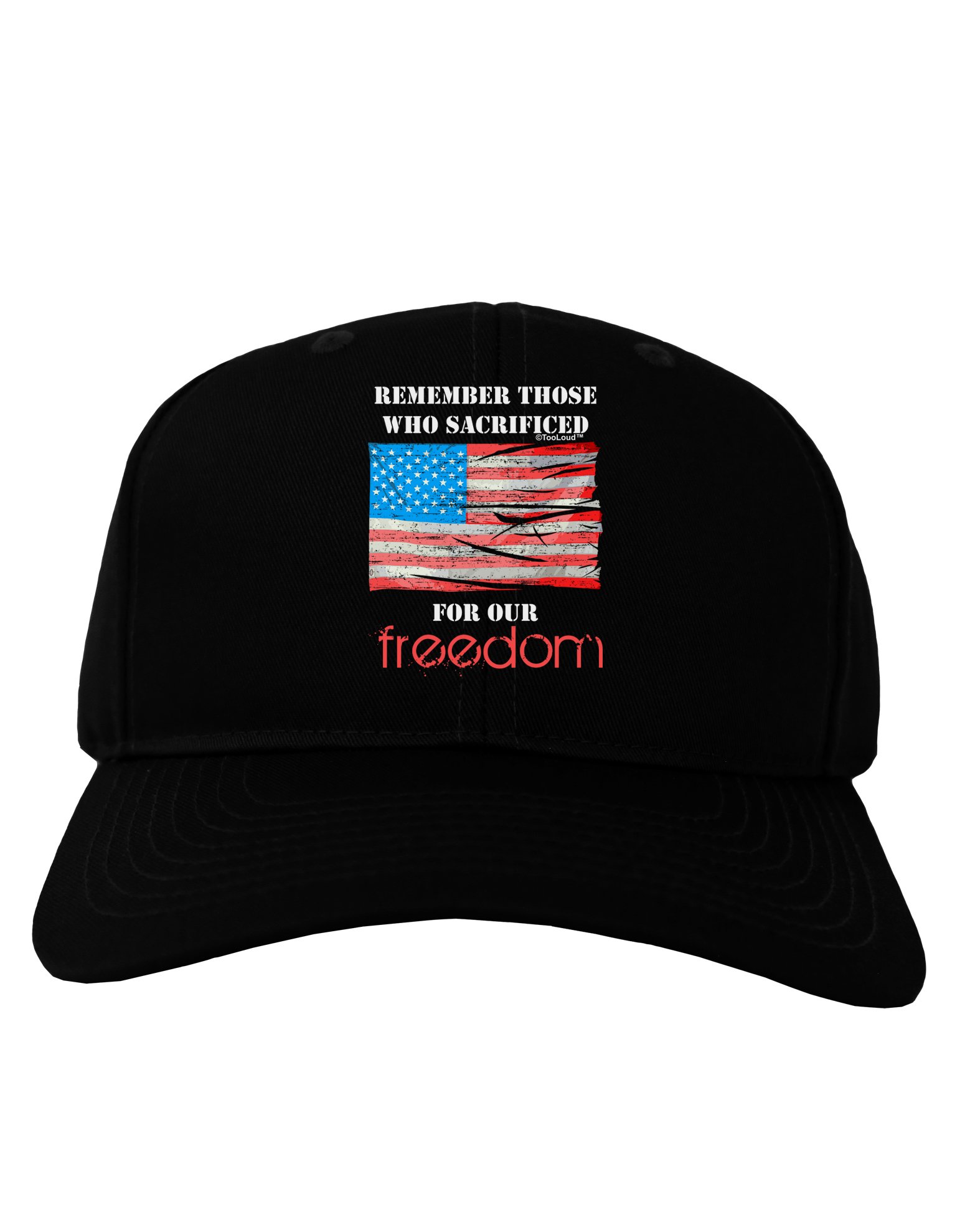 TOOLOUD Remember - Veterans Adult Dark Baseball Cap Hat for Men & Women - Adjustable Military Style Hat for Outdoor Activities, Sports, and Casual Wear