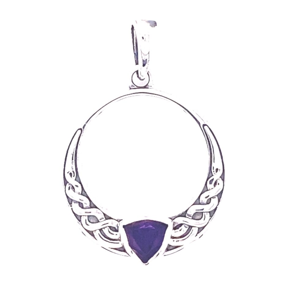 Amethyst Celtic Love Knot Wreath Pendant Necklace - Spiritual Jewelry for Women, Wedding Gift, Anniversary Present - Perfect for Valentine's Day & Romantic Occasions