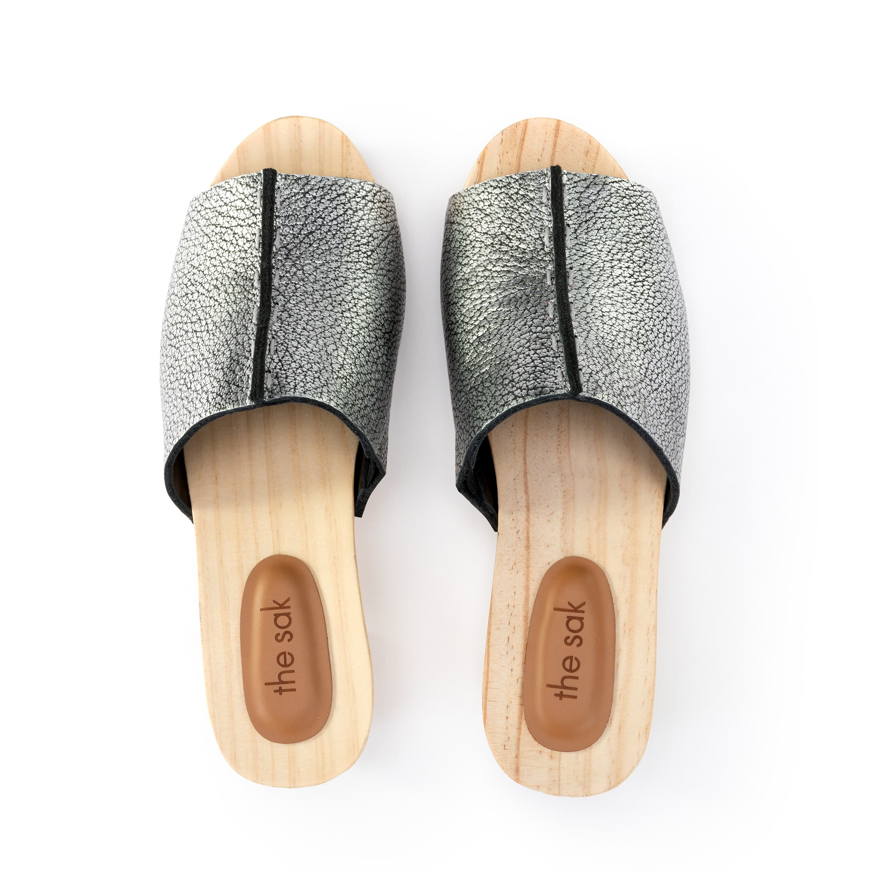 Ella Clog Sandal - Genuine Leather Dark Silver Women's Shoes | Comfortable Slip-On Sandals for Casual Wear, Beach & Summer Outfits