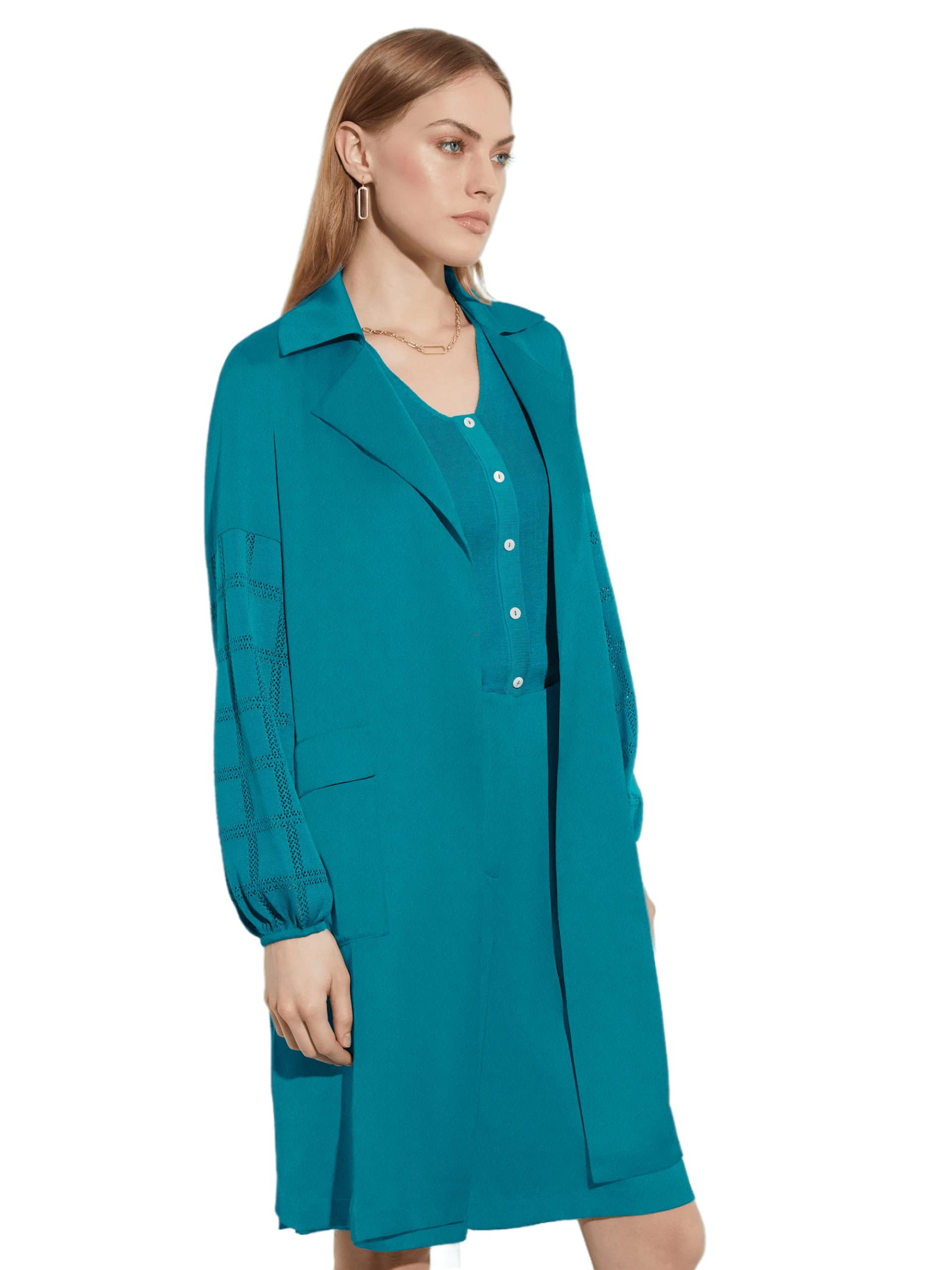 MISOOK Women's Knit Woven Jackets - Stylish Casual Sweater Blazers & Cardigans for Office, Date Night, and Fall Layering