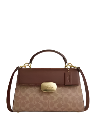 Coach Eliza Top Handle Bag in Signature Canvas - Stylish Crossbody Purse for Women, Perfect for Work, Travel & Everyday Use