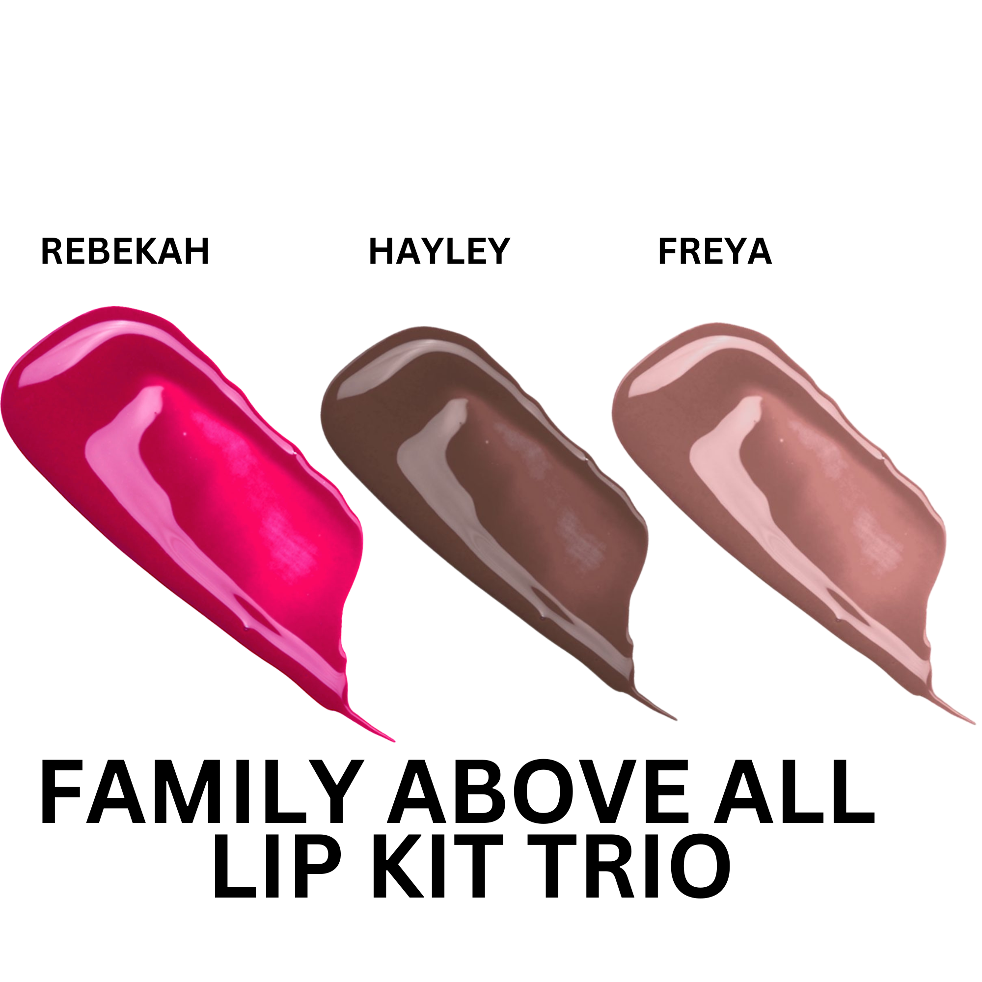 Family Above All Lip Trio Set - 3 Long-Lasting Lipsticks for Women, Hydrating & Moisturizing - Perfect for Daily Wear, Date Night & Special Occasions