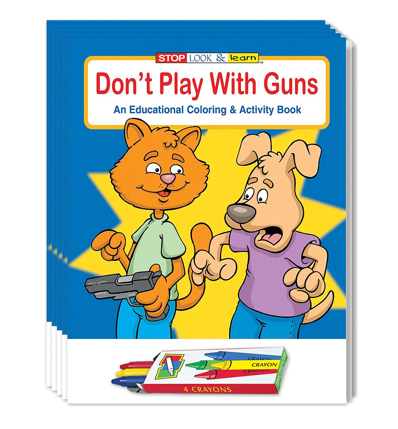 ZOCO Gun Safety Educational Coloring Books - 50 Pack Bulk (No Crayons Included) - Firearm Safety for Kids - Police Handout with Games, Puzzles & Activities | Perfect for School Safety Programs, Community Events & Child Gun Awareness Education