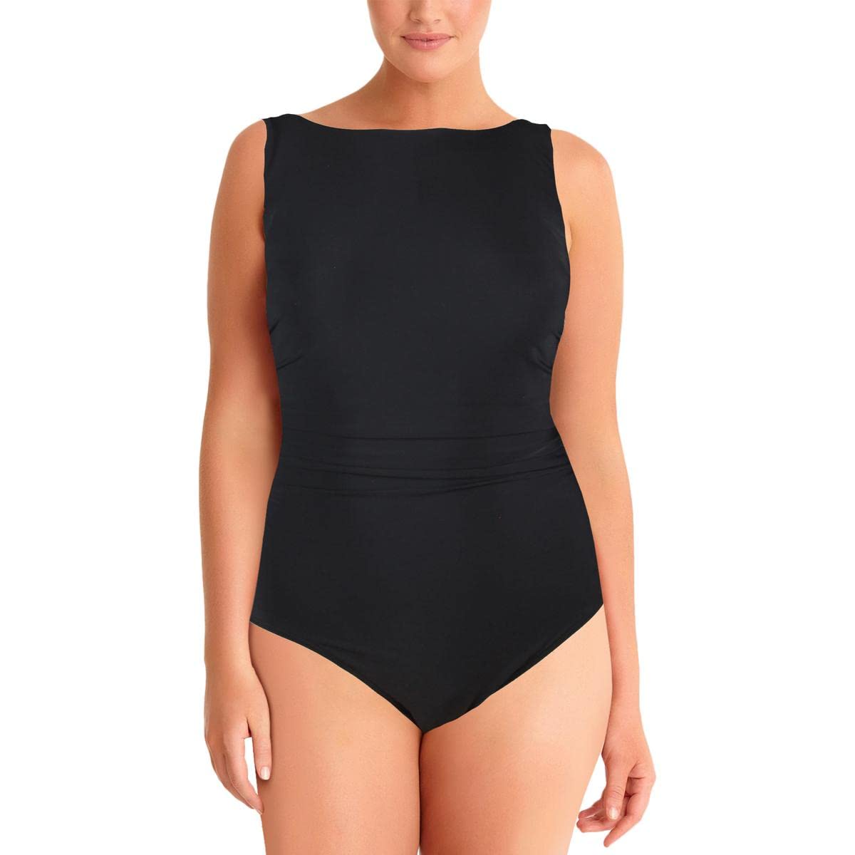 Miraclesuit Women's One Piece Swimsuit - DDD Cup High Neck Underwire Bathing Suit for Swimming, Beach & Pool Activities | Solid Color Tummy Control Swimwear