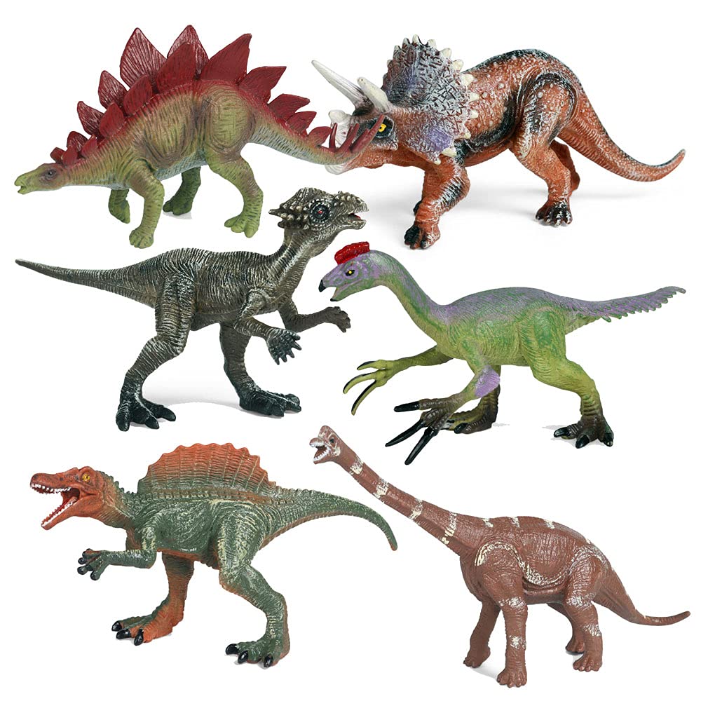 Linckry L-Y 15cm Small Dinosaur Models Toys - Tyrannosaurus, Indominus Rex, Triceratops, Brontosaurus, 6 Styles PVC Action Figures, Kids Educational Cognition Toys for Playtime, Learning, and Collecting