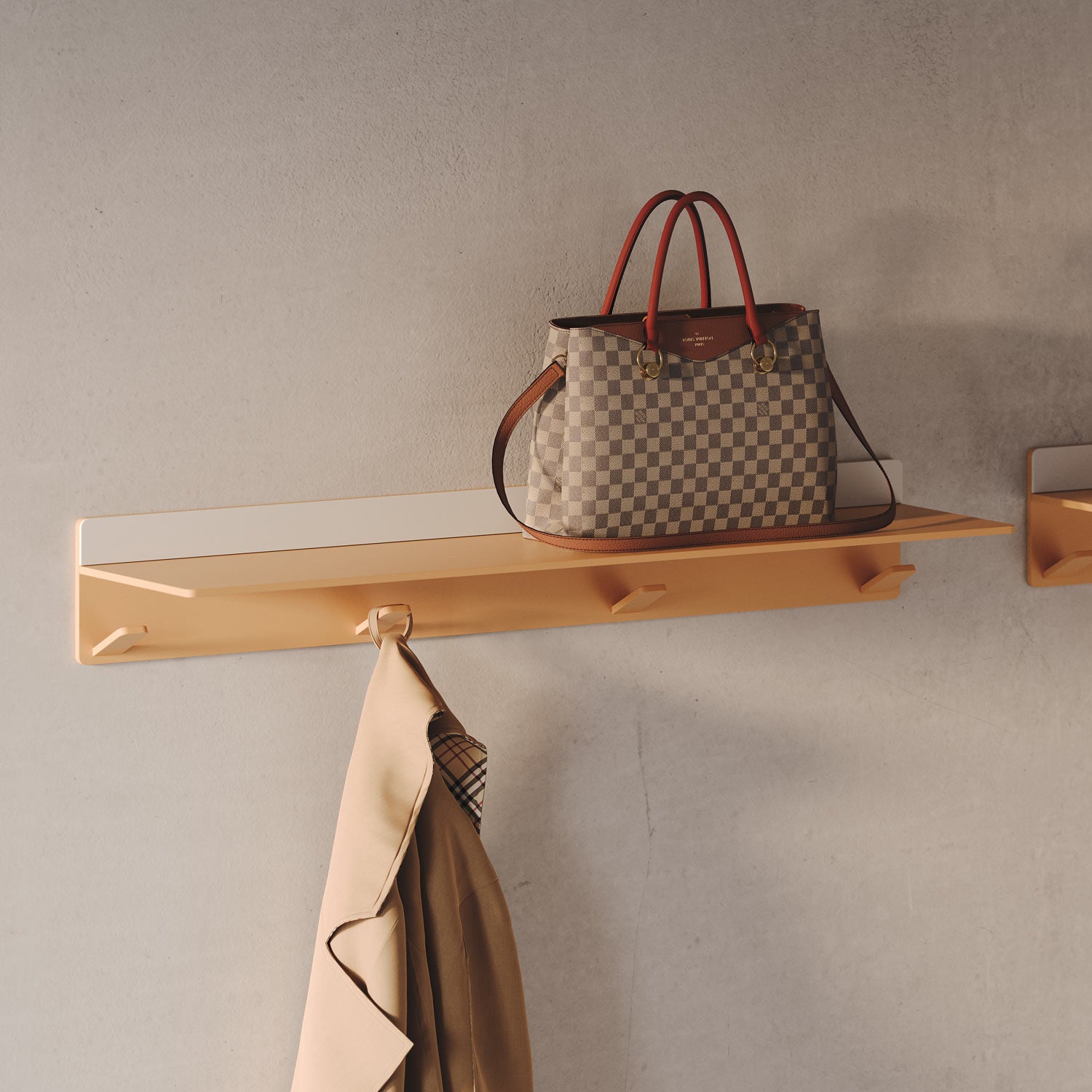 Tromso Steel Floating Shelf & Coat Rack - Modern Wall Mounted Storage for Entryway, Living Room, Bedroom | Space Saving Home Organization Solution