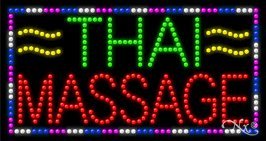 Thai Massage LED Sign - 17 x 32 x 1 Inches - Made in USA - Perfect for Spa, Massage Parlor, and Wellness Center Decor