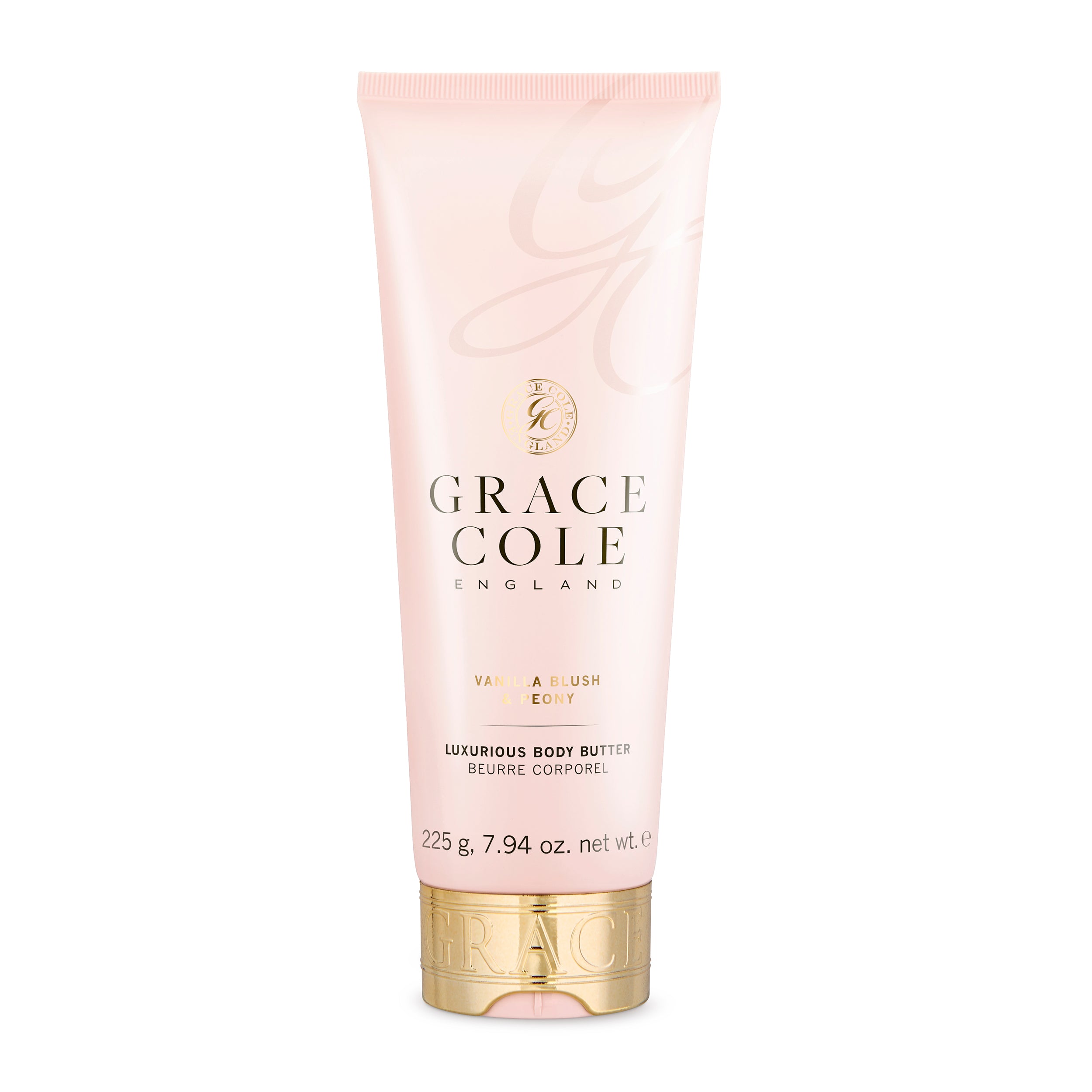 Grace Cole Vanilla Blush & Peony Body Butter 225g - Luxurious Moisturizing Cream for Dry Skin | Perfect for Daily Hydration & Gift Giving