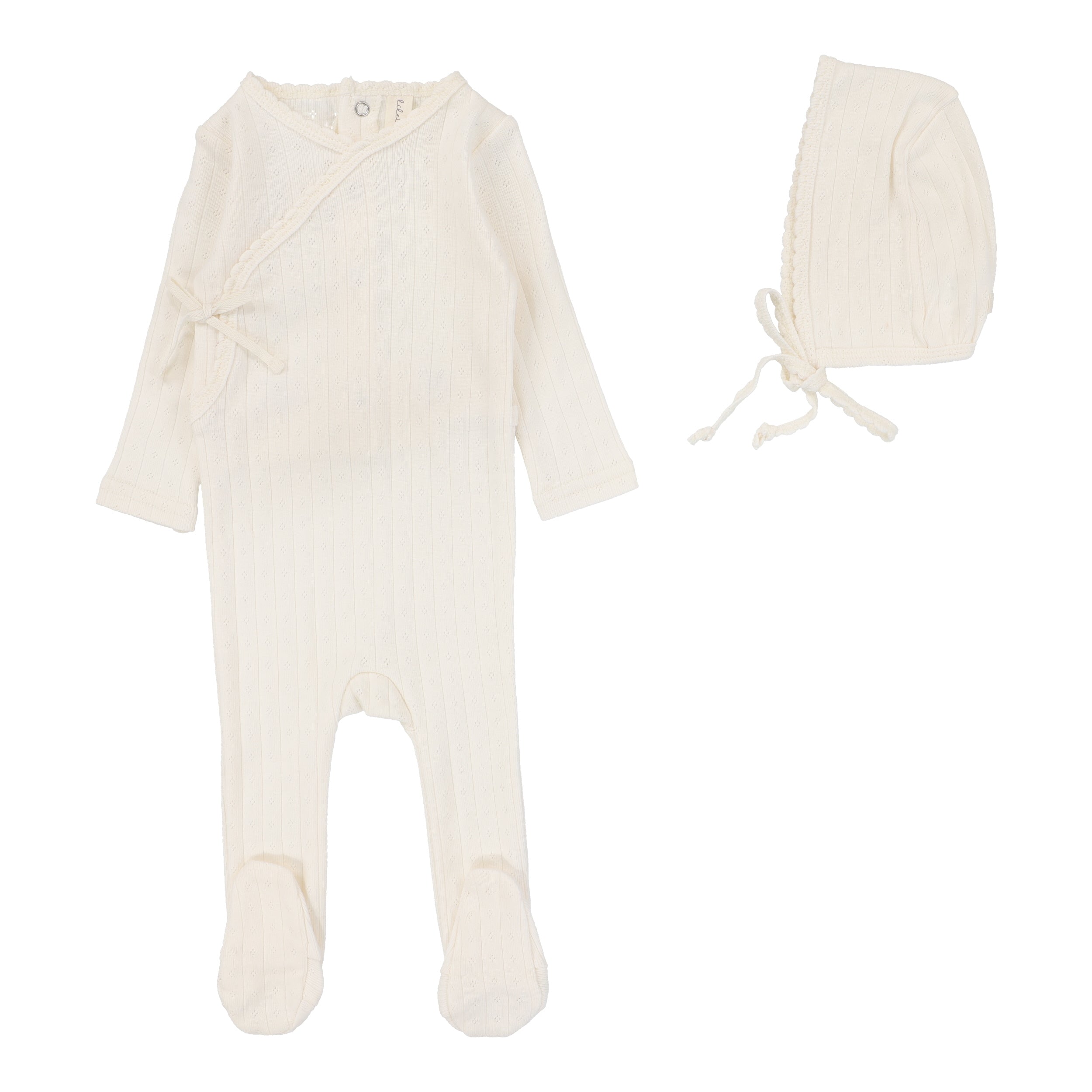 Lilette Fine Pointelle Cream Baby Footie Set - Soft Knit Newborn Socks for Boys & Girls - Perfect for Nursery, Photo Shoots & Everyday Comfort