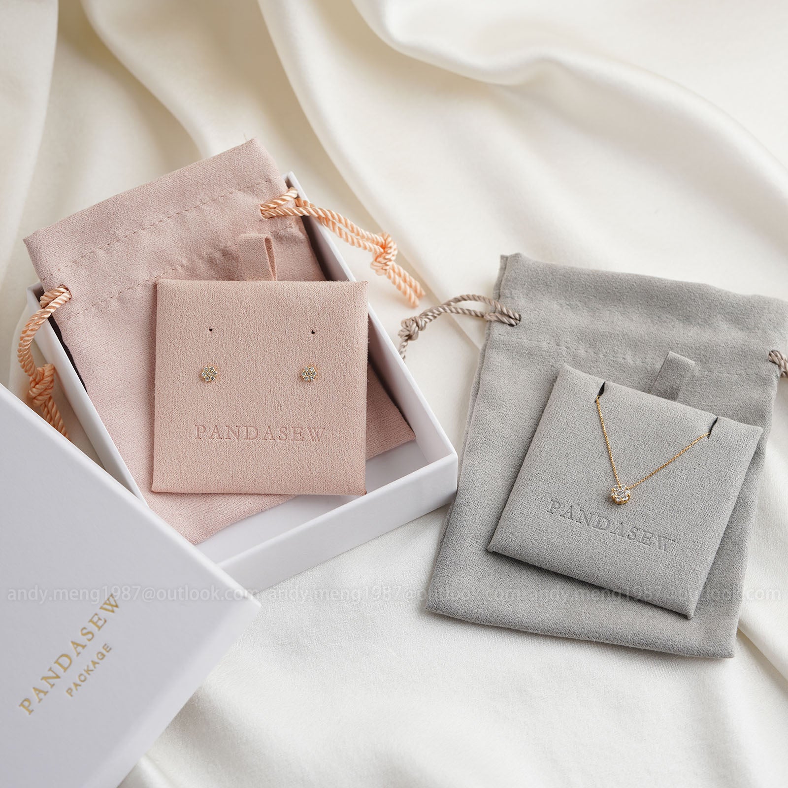50 Sets 10x8cm Custom Jewelry Bags with Insert - Suede Pouch Jewelry Holder for Necklaces & Rings - Personalized Logo Printed Jewelry Packaging Pouch - Perfect for Boutique, Gift Shop & Wedding Favors