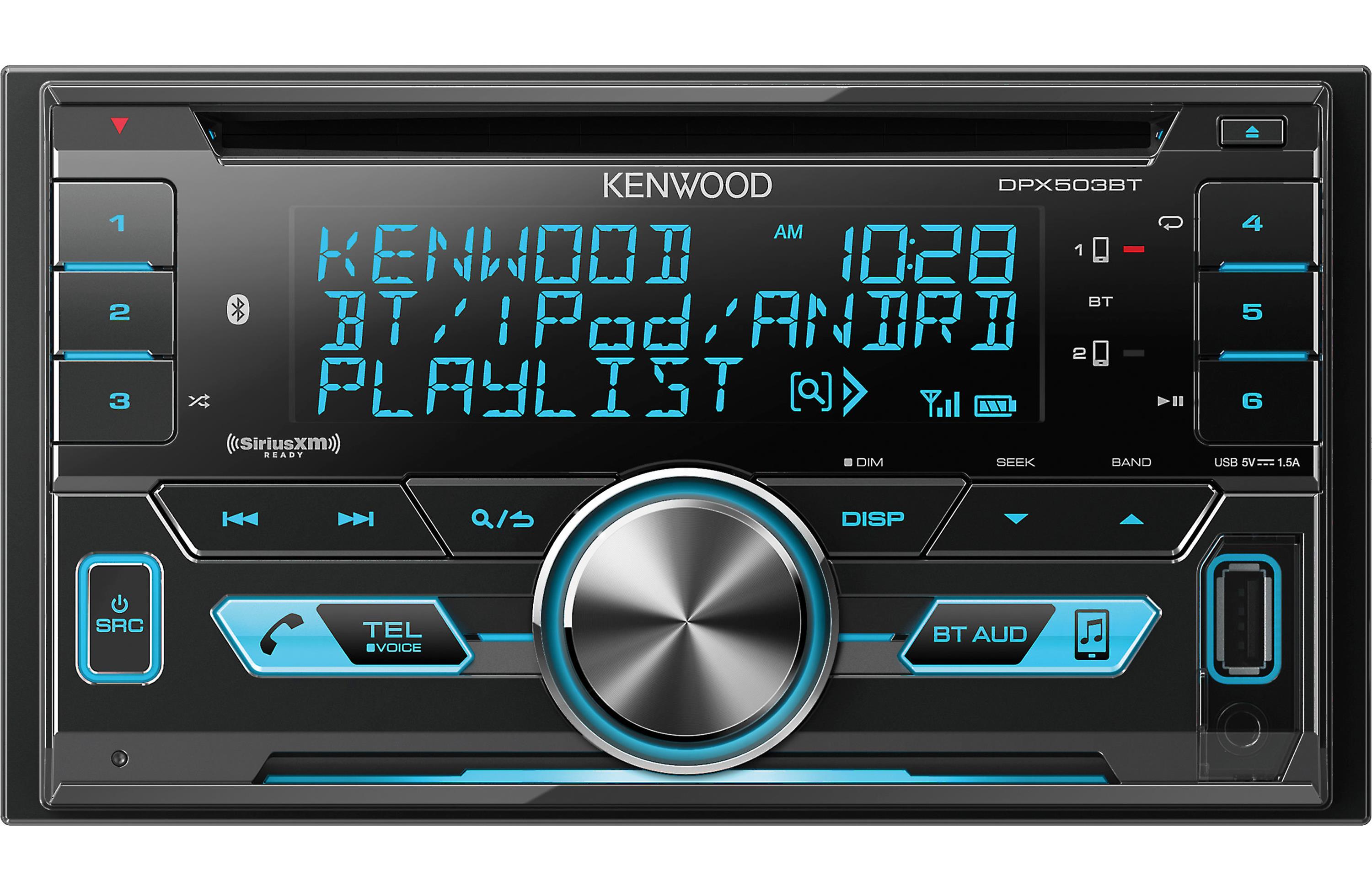 Kenwood DPX503BT Double Din CD Receiver with Bluetooth - Car Stereo System for Hands-Free Calling & Music Streaming - Perfect for Road Trips & Commuting