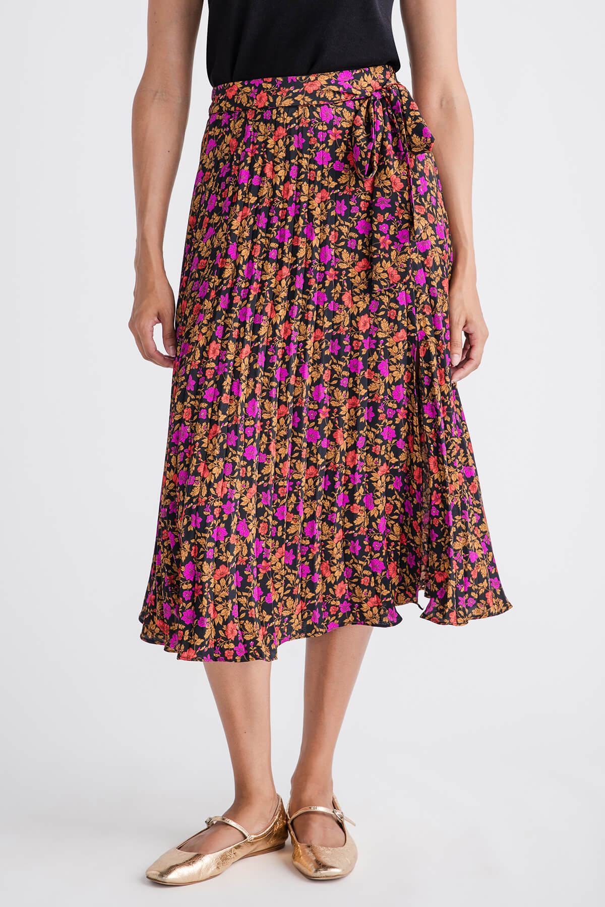 Stylish Pleated Print Midi Skirt for Women | Floral Summer Skirt | Perfect for Office, Party & Casual Outfits