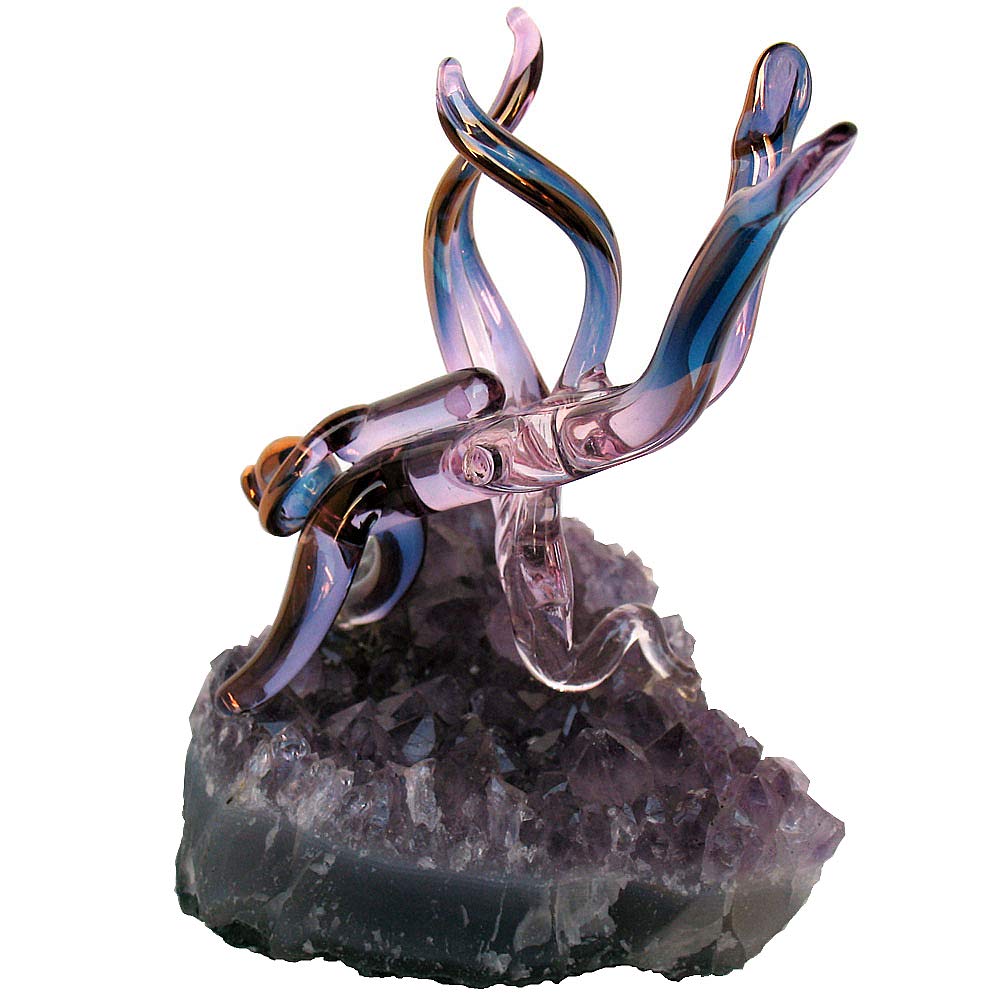 Handmade Blown Glass Scuba Diver Figurine - Unique Underwater Decor for Aquariums, Home & Office Display - Perfect Gift for Divers & Ocean Lovers