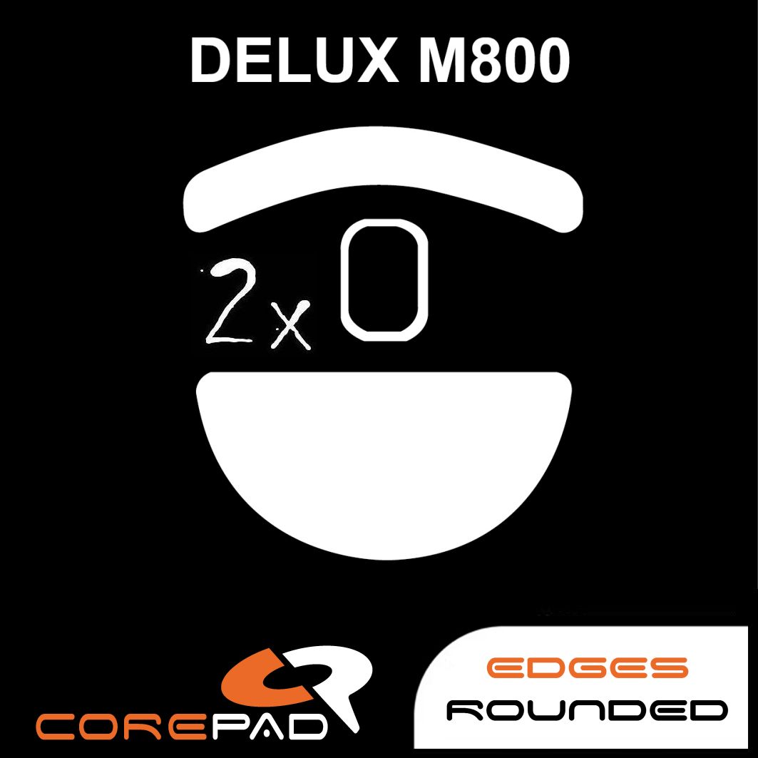 Corepad Skatez Premium Mouse Feet for Delux M800 - Ultra Smooth Gliding & Precision Control for Gaming & Office Use