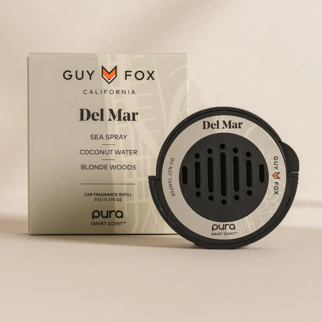 Del Mar Car Air Freshener Refill - Long-Lasting Scent for Cars, Home & Office - Vanilla & Ocean Breeze Fragrance - Perfect for Everyday Use & Road Trips