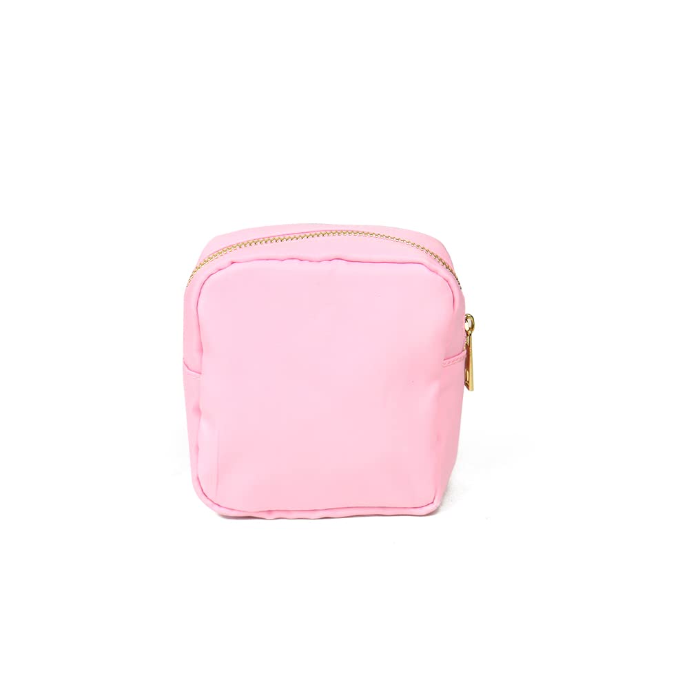 Kaymey Pink Nylon Cosmetic Bag Set - Waterproof Travel Makeup Pouch Organizer for Women (Small, 8# Pink) - Perfect for Travel, Gym & Daily Essentials Storage